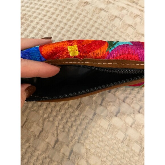 Mexican Handcrafted Wallet Clutch Trifold Embroidered Purse 4 Credit Card Slots - Picture 8 of 10